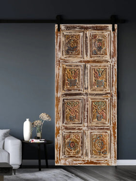 Raja Carved Wood Doors, Interior Sliding Barn Door, 80